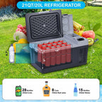 M optimized 12V Refrigerator 21 Quart Portable Refrigerator -7.6a?? to 50a??, 20L RV Freezer, Car Fridge with 12/24V DC and 110-240V AC, Portable Freezer Car Cooler for Camping Travel Outdoor & Home