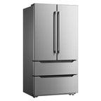 Cosmo 5 Piece Kitchen Appliance Package With 36" Electric Cooktop 24" Single Electric Wall Oven 17.3" Countertop Microwave French Door Refrigerator & 24" Built-in Fully Integrated Dishwasher