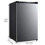 Mainstays 4. 4 Cu. ft. Single Door Mini Refrigerator, Stainless Steel Look