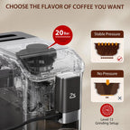 Soonbuy Fully Automatic Espresso Machine 20 Bar, With Milk Frother Steam Wand,Gold
