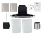 Hauslane|Chef Series WM-639 30-inch Wall Mounted Range Hood | Contemporary Design Professional Suction | Dishwasher Safe Baffle Filters, 3 Speed Settings, Touch Control Panel