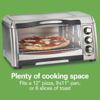 Hamilton Beach 6 Slice Countertop Toaster Oven with Sure-Crisp Air Fryer Function, Stainless Steel