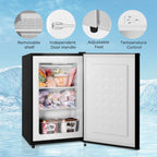 WAA Small Upright Freezer, 2.3 Cu.ft, Removable Shelves, Black