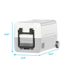 DISHUP 12V Portable Car Refrigerator, 53QT(50L) Electric Cooler with Dual Zone,DC & AC,Ideal for RV, Camping, Travel, Truck