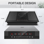 VBGK Induction Cooktop 30 inch 5 Burner Electric Hot Plate for Cooking Electric Induction Cooktop 240v, 99 Minutes Timer and Auto Shutdown Induction Burner,Child Lock