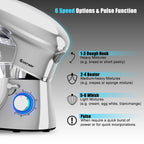 Costway 6.3 QT Tilt-Head Food Stand Mixer 6 Speed 660W wIth Dough Hook, Whisk & Beater Black