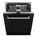 ZLINE 24 In. Monument Series 3rd Rack Top Touch Control Dishwasher in Black Matte, 45dBa, DWMT-BLM-24