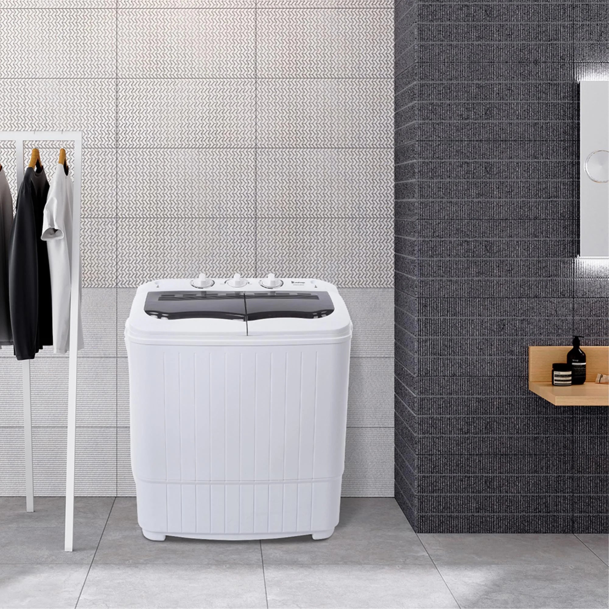 ZOKOP XPB35-188S 14.3lbs Semi-Automatic Washing Machine - Efficient, Compact Design for Apartments and Small Spaces - Gray Cover