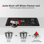 Gasland Chef 36 in. NG/LPG Convertible Gas Cooktop in Porcelain Enamel with 5-Burners