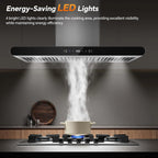 Island Range Hood 30 Inch 700 CFM kitchen Hood with Dual-Sided Touch Gesture Remote Control Ceiling Mount Convertible Ducted/Ductless 3-Speed Fan 3 Stainless Steel Baffle Filters