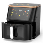 Suodoka Air Fryer 10 Qt Max 450F for Cooking, 6 Presets Fry Touch Panel Easy View Window, New Black