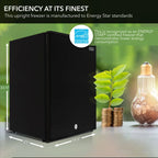 Whynter 3.0 cu ft Energy Star Upright Freezer in Black CUF-301BK