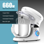Costway 6.3 QT Tilt-Head Food Stand Mixer 6 Speed 660W wIth Dough Hook, Whisk & Beater Black
