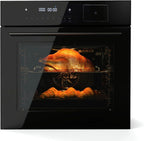 24" Built-In Electric Wall Oven with Air Fryer, 2.5 Cu.Ft Capacity, 8 Baking Modes & Steam Cooking
