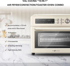VAL CUCINA 10-IN-1 AIR FRYER TOASTER OVEN -  BRUSHED STAINLESS STEEL