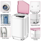 Full-Automatic Washing Machine 7.7 lbs Washer/Spinner Germicidal UV Light Pink