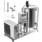 KFFKFF 150L Commercial Milk Pasteurization Machine Automatic Pasteurizer Ice Cream Juice Beer Pasteurizer with Cooling and Warming Function Stainless Steel