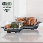 Ninja Crispi 4-in-1 Portable Glass Air Fryer Cooking System, 4-Qt & 6-Cup Containers, Cyberspace