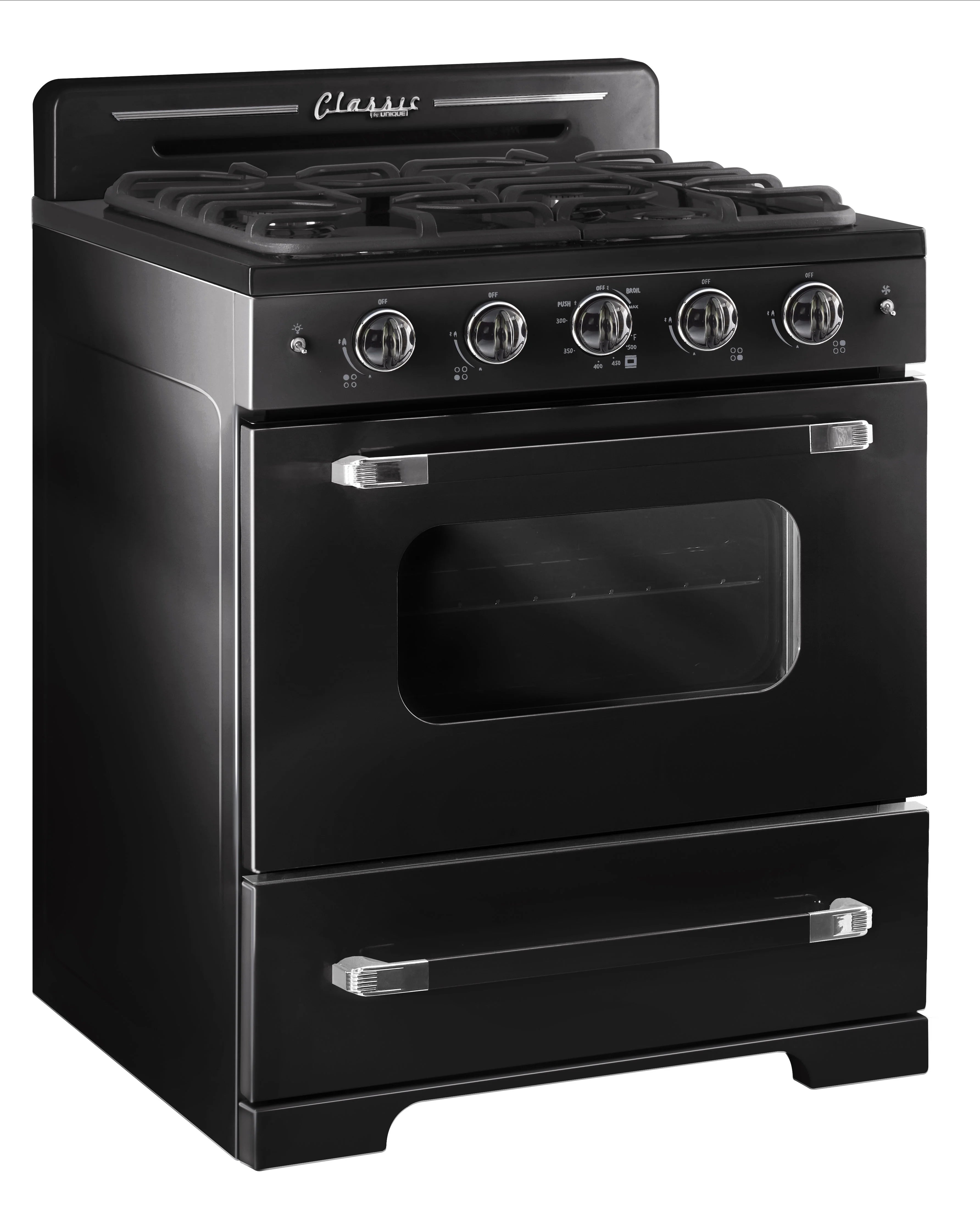 Unique Classic Retro 30" 3.9 cu/ft Freestanding Gas Range with Convection Oven and Sealed Burners