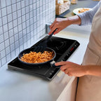 Dual Burner Induction Cooktop, 9 Power/Temperature Levels with Smart Timer, Safety Lock for Simmer/Fry/Boil