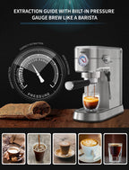 Gevi Compact Espresso Coffee Machine with Milk Steam Wand GECME418EA-U