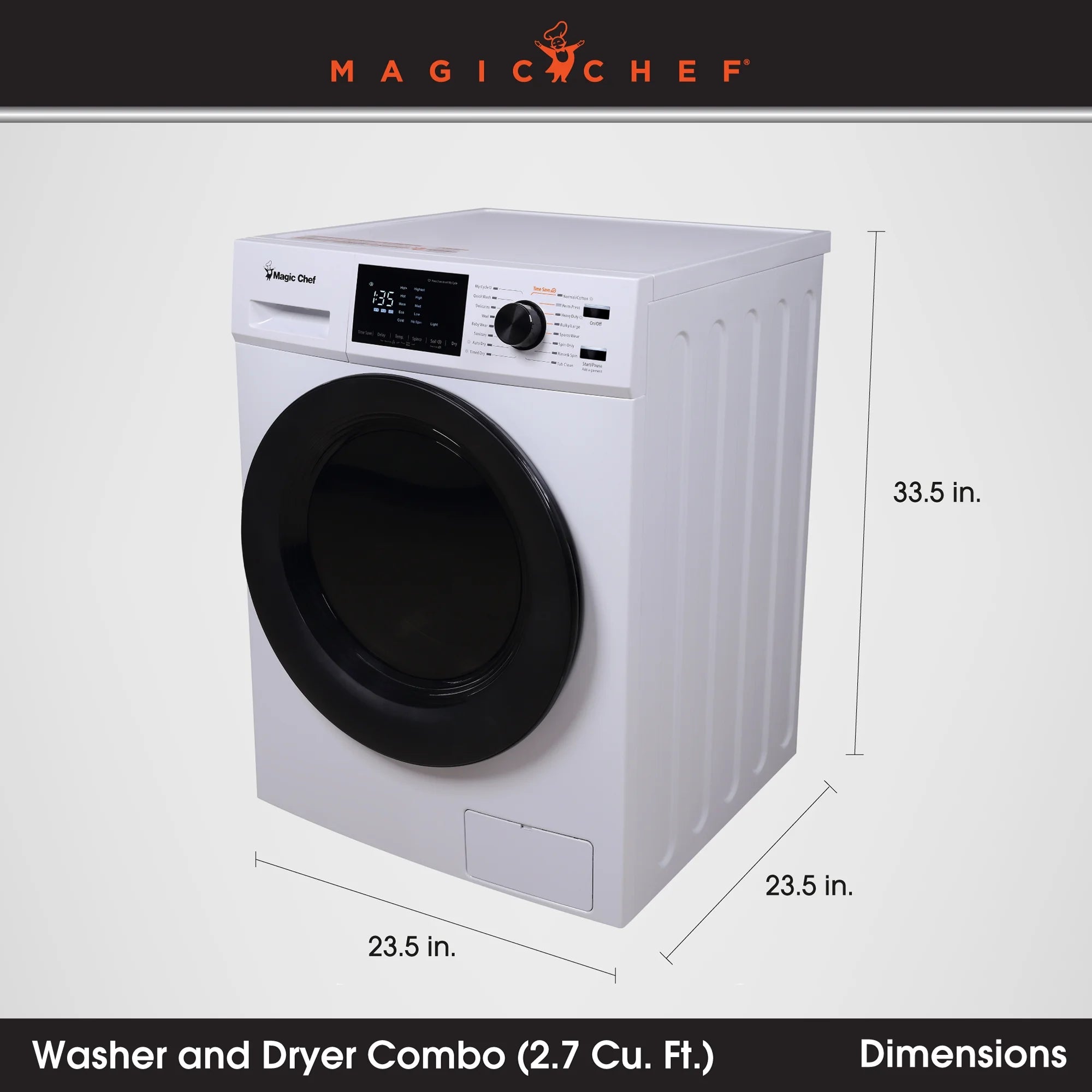 Magic Chef 2.7 cu. ft. White All in One Ventless Washer Dryer Combo in White