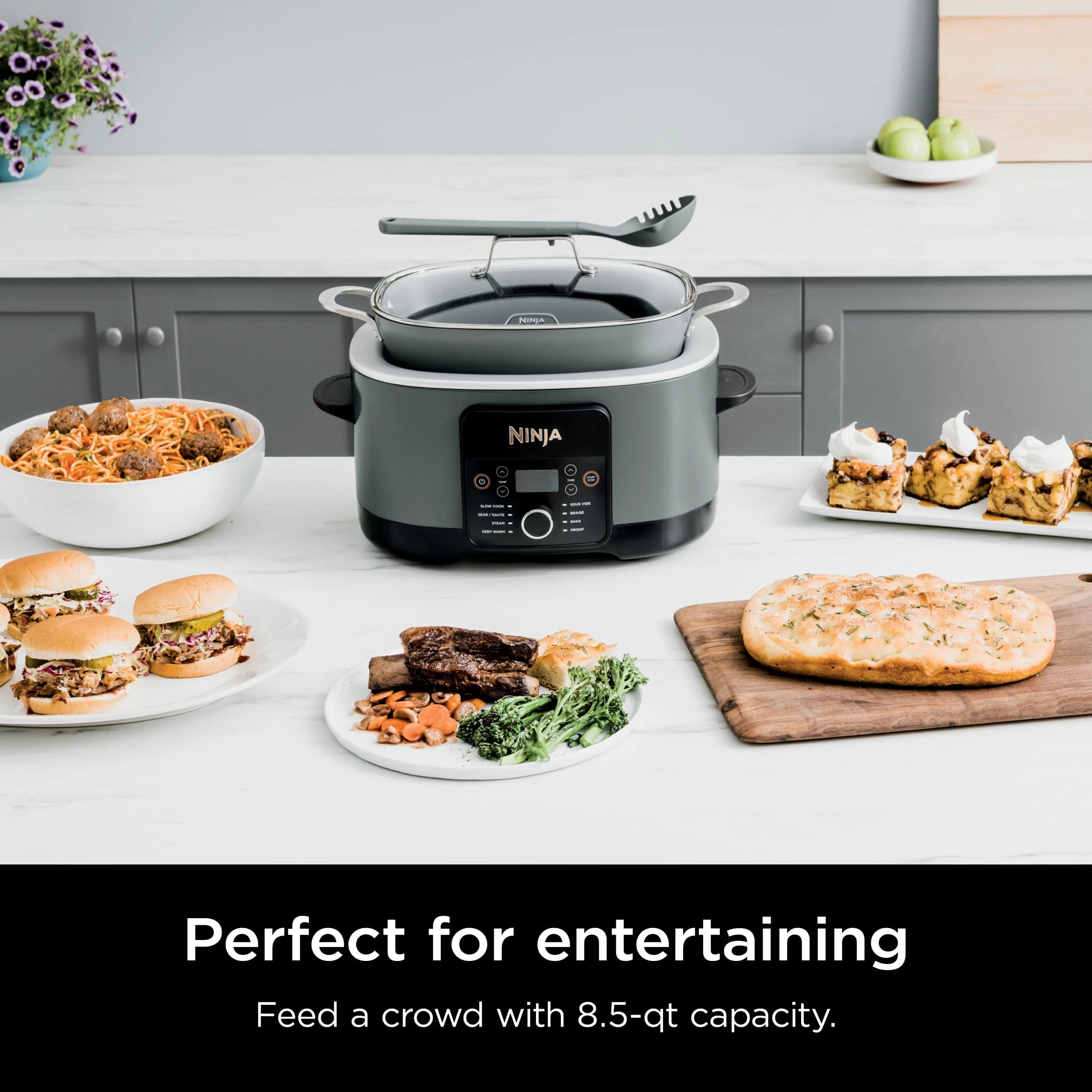 Ninja Foodi 8.5 Qt PossibleCooker PRO,Gray, MC1001