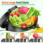 YPONE Cold Press Juicer, Masticating Juicer with 5.4" Wide Feed Chute, 350w Slow Juicer Machines Fit Whole Vegetables and Fruits,Juice Extractor Machine with High Juice Yield, Easy to Clean(Black)