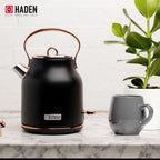 Haden Heritage 1.7 Liter Electric Kettle with 2 Slice Bread Toaster, White