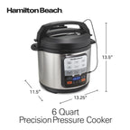 Hamilton Beach 6 Quart 6-in-1 Pressure Cooker, Multi-Cooker, Slow Cooker, Steamer, Saut��, Rice Cooker, & More