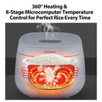 Joydeem Ceramic Rice Cooker FD20S-W, 3 Cups Uncooked Rice Cookers with Pure Ceramic Inner Pot, 24h Dealy Start, 2L, White