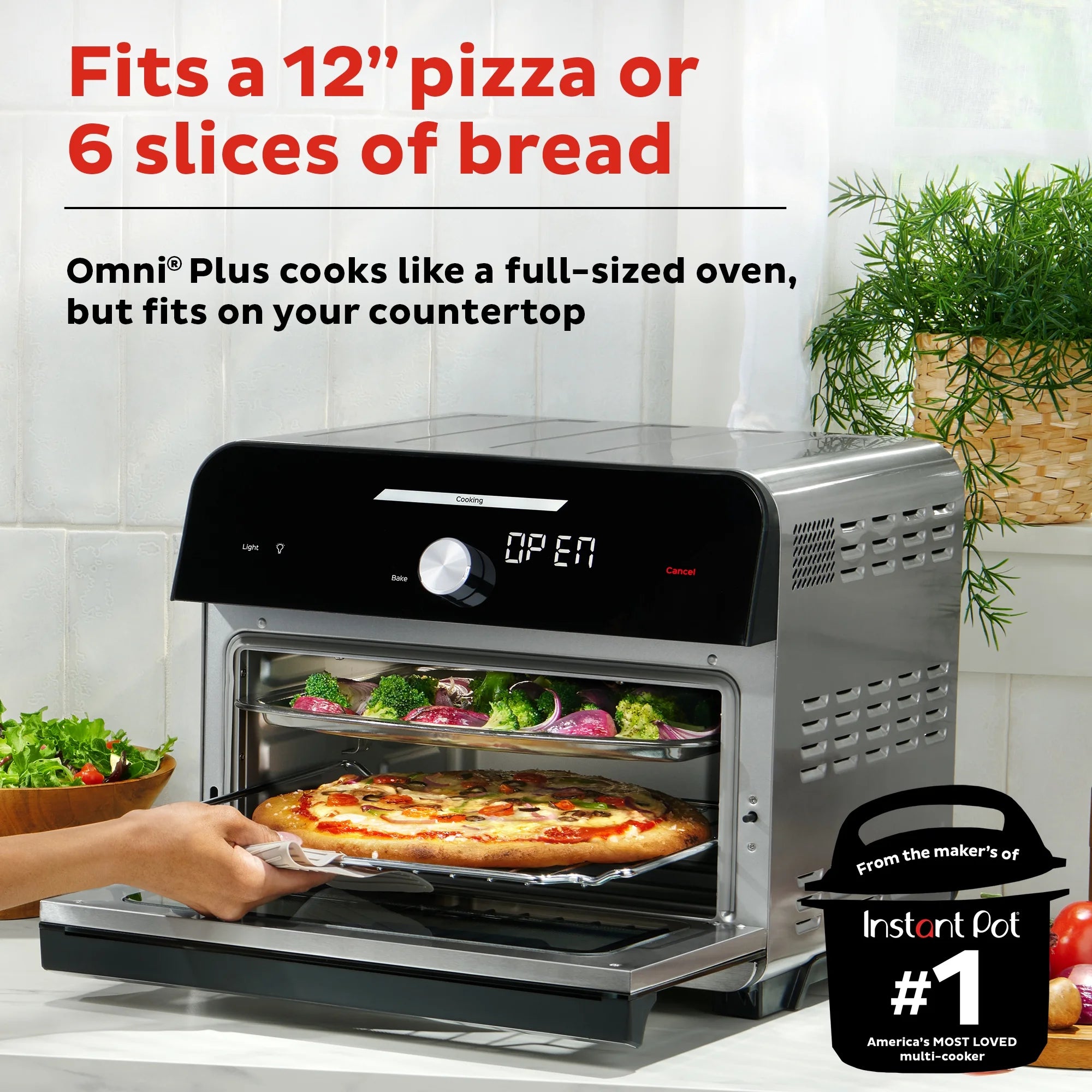 Instant Omni Plus 18L Air Fryer Toaster Oven Combo with 10-in-1 Functions, from the Makers of Instant Pot
