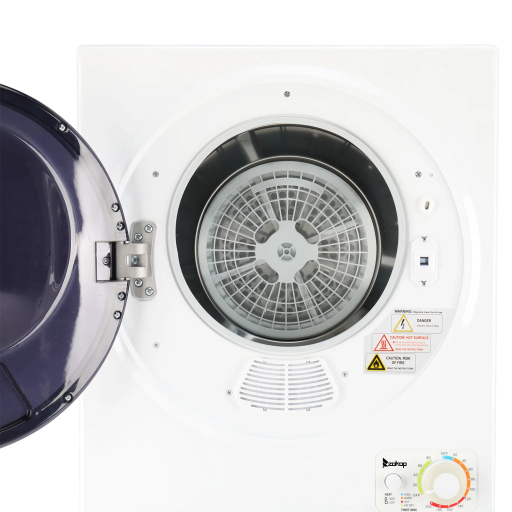 GYM25-78 Compact Portable Household clothes Dryer 1.6cuft with Stainless Steel Drum Black and White 120V MECHANICAL Control ETL Certification
