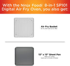 Restored Ninja SP101 Foodi 8-in-1 Digital Air Fry, Large Toaster Oven, Flip-Away for Storage, Dehydrate, Keep Warm, 1800 Watts, XL Capacity, (Stainless Steel) (Refurbished)