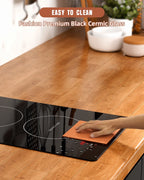 Empava Electric Stove Induction Cooktop Vertical with 2 Burners Vitro Ceramic Smooth Surface Glass