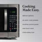 Farberware Professional 1.2 Cu. Ft. 1000-Watt Microwave Oven with Sensor Cooking, Stainless Steel/Black Body Wrap