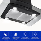 Island Range Hood 30-inch Kitchen 3-Speed Extractor Fan Vent Hood Airflow 900CFM
