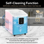 Igloo Self-Cleaning Countertop Ice Maker - Compact and Portable - Creates 26 lbs. Per Day, 8 Pieces Ready Every 7-8 Minutes - Includes Ice Scoop and Basket - Aqua