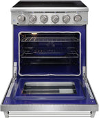 30 inch Professional Electric Range with 5 Heating Elements Cooktop, 4.55 Cu. Ft. Convection Oven Capacity, Smooth Glass Top, in Stainless Steel, KOS-30RE06H (Stainless Steel)