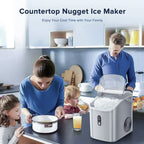 Electactic Nugget Ice Maker Countertop, 35lbs/24H, Self-Cleaning, Pebble Portable Ice Machine with Handle (White)