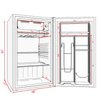 Costway 3.2 Cu.Ft. Compact Refrigerator Mini Dorm Small Fridge Freezer Reversible Door