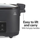 Hamilton Beach 9-in-1 Multi Cooker, 6 Qt Searing Slow Cooker, Nonstick Aluminum Crock with Removable Pot, Black
