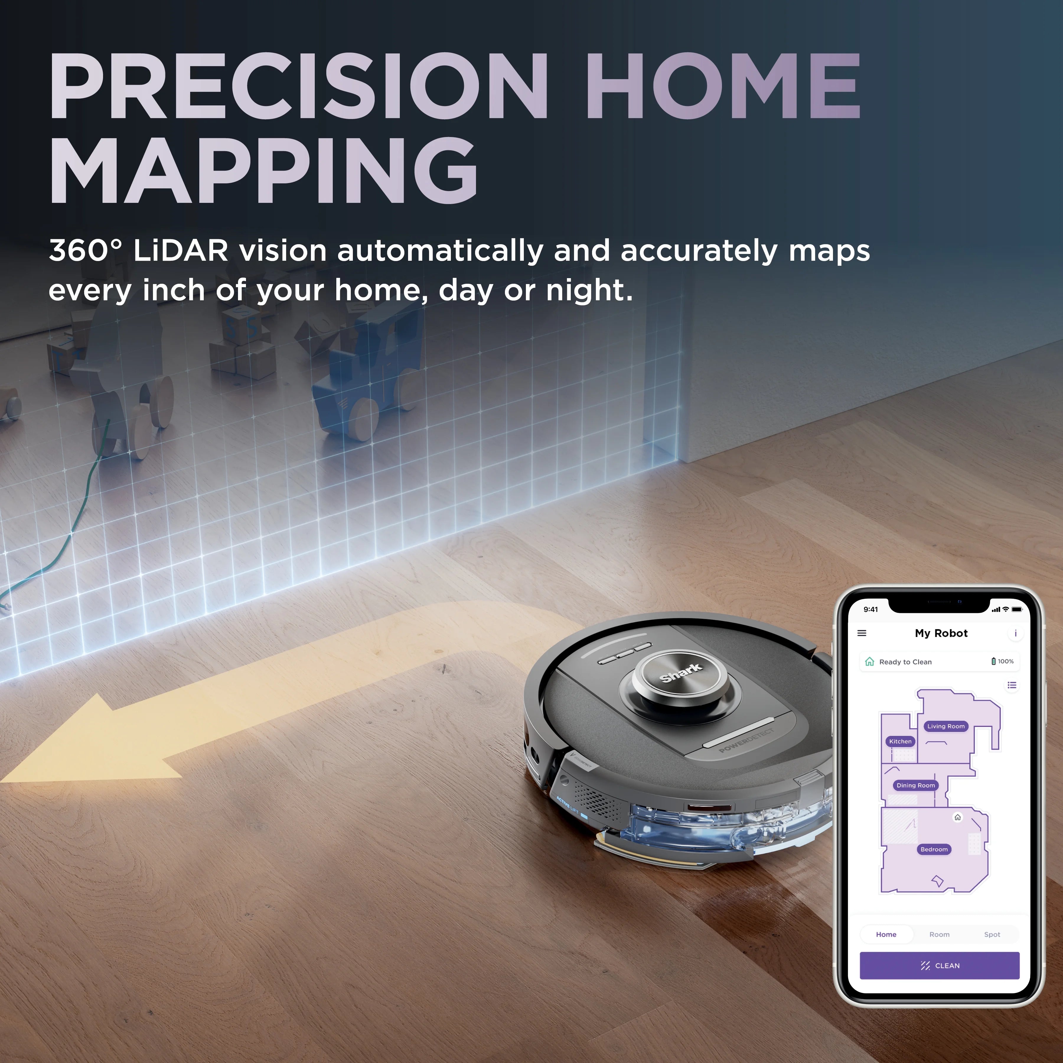 Shark PowerDetect? NeverTouch? Robot Vacuum and Mop, Self-Empty & Self-Refill, Bagless, 60-Day Debris Capacity HEPA Base, 30-Day Capacity Refill Tank, Pad Dry, RV2820YE