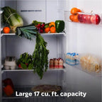 Hamilton Beach 17 cu. ft. Convertible Freezer Refrigerator, Upright Fridge Freezer with Electronic Temperature Control, Energy Efficient White Convertible Fridge - HBFRF1798, White