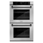ZLINE 30 in. Autograph Edition Professional Convection Double Wall Oven with Air Fry and Self Clean in Stainless Steel with Matte Black Handles (WADZ-30-MB)