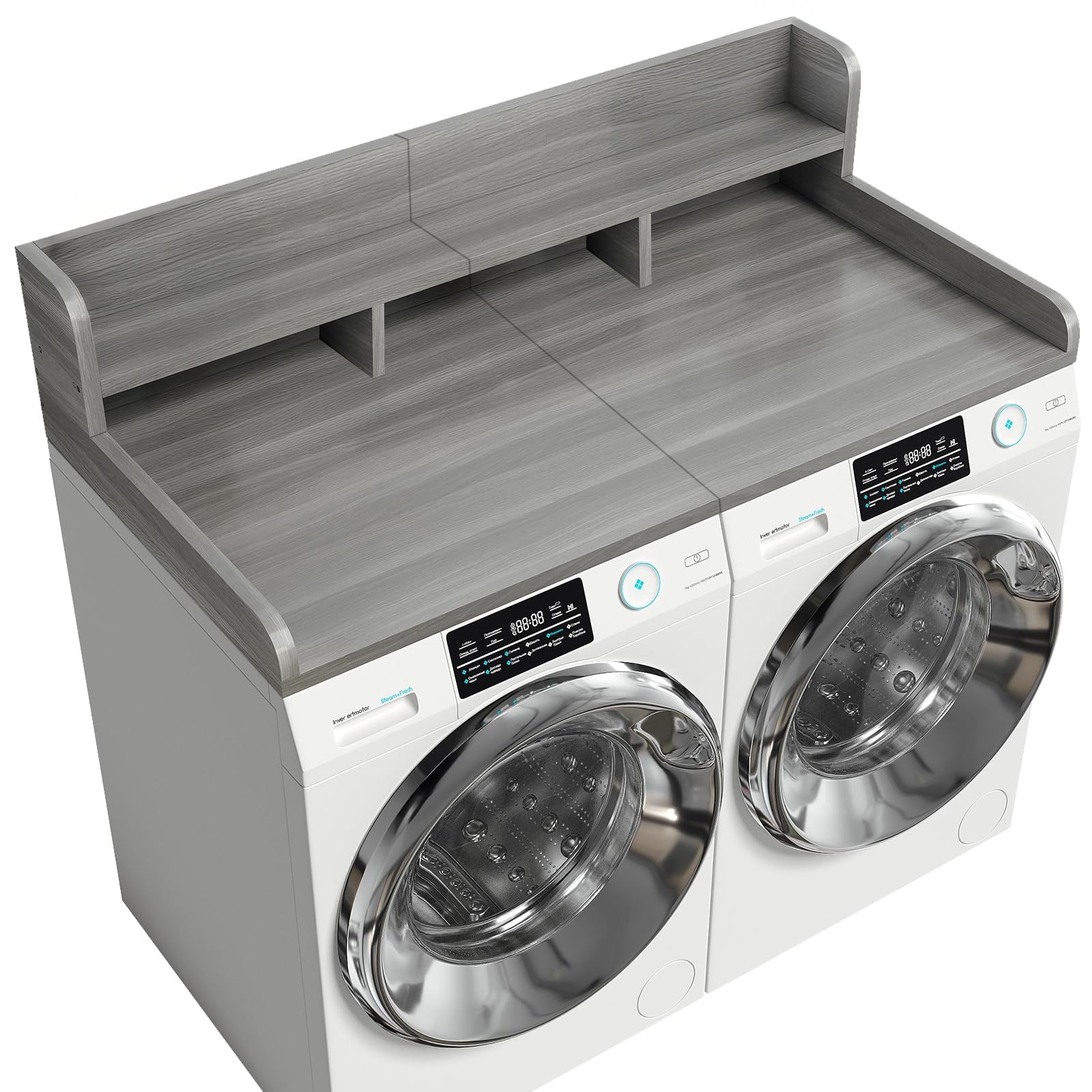 Washer Dryer Countertop with Non-slip Pads,Depth Double Layer Organizer for Washer and Dryer Laundry Hamper Counter Storage,Gray�� Matte
