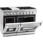 48" Freestanding Double Oven Gas Range, 6 Sealed Gas Burners, Convection Oven