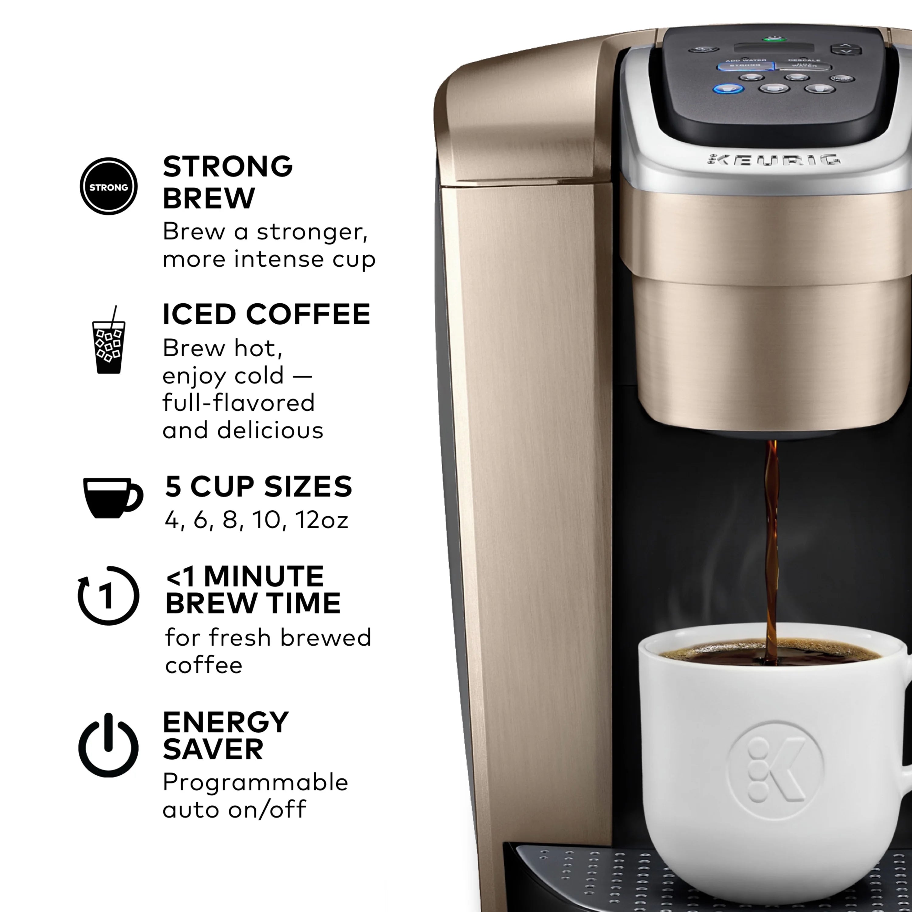 Keurig K-Elite Single-Serve K-Cup Pod Coffee Maker, Brushed Slate