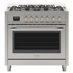 KoolMore 36 in. Stainless-Steel Professional Gas Range with Legs.