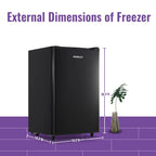 DEMULLER Upright Freezer 3.2 Cu. ft Front Door Freezer Compact Adjustable Thermostat Silver